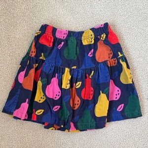 Hanna Andersson Navy Skirt with Multicolor Pear Print